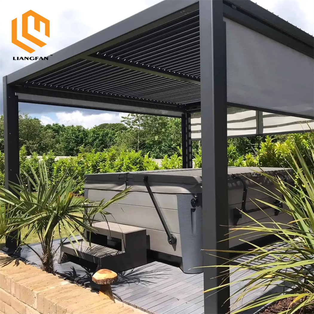 Waterproof Patio Outdoor Blinds Pergola Winter Smart Hot Tub Gazebo With Heater