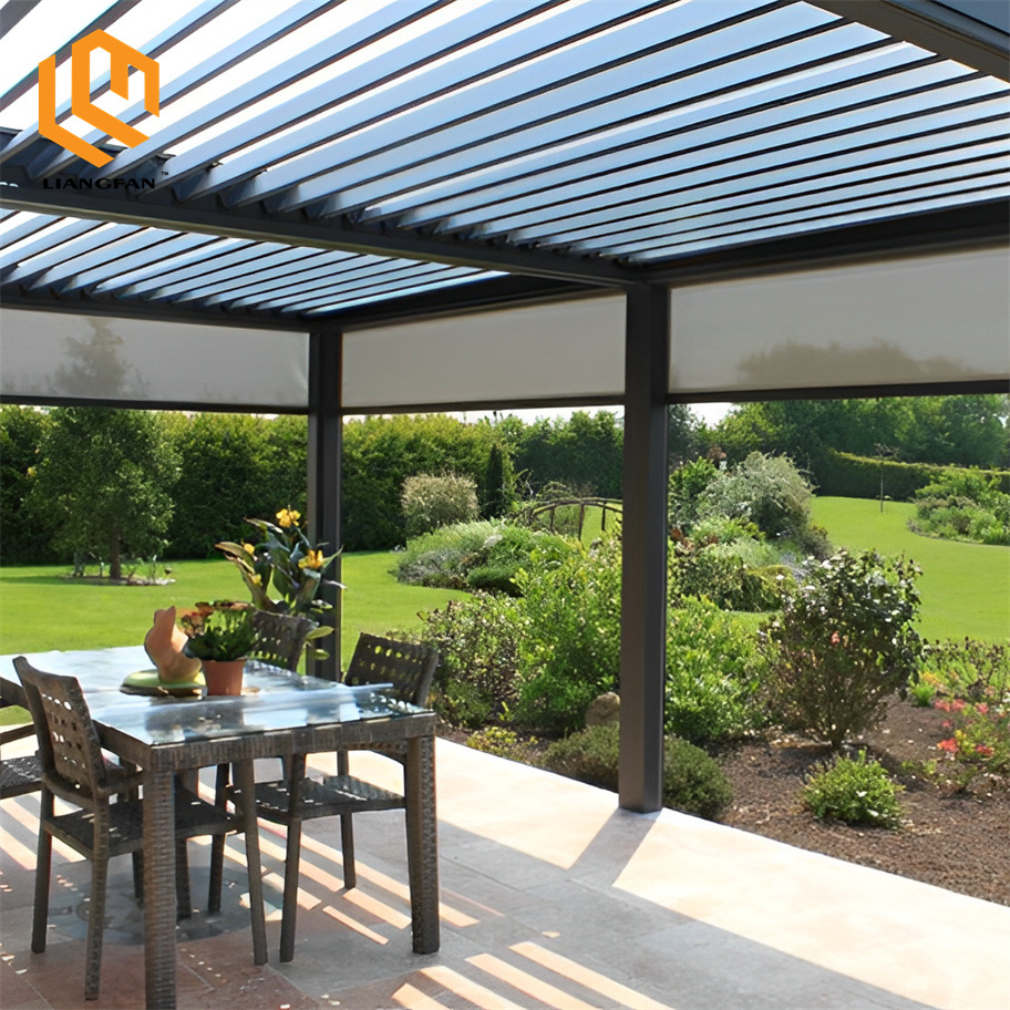 4 Season Aluminium Pergola Custom 3x3 Electric Pergola Balcony Gazebo For Swimming Pool