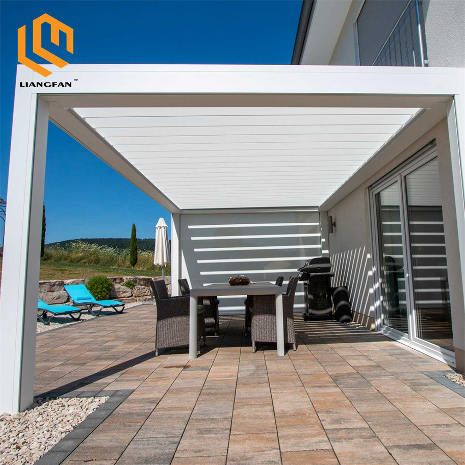 4 Season Aluminium Pergola Custom 3x3 Electric Pergola Balcony Gazebo For Swimming Pool