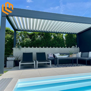 Waterproof Louver Roof Metal Garden Pergola Aluminum Gazebo 8 x 10 For Sale