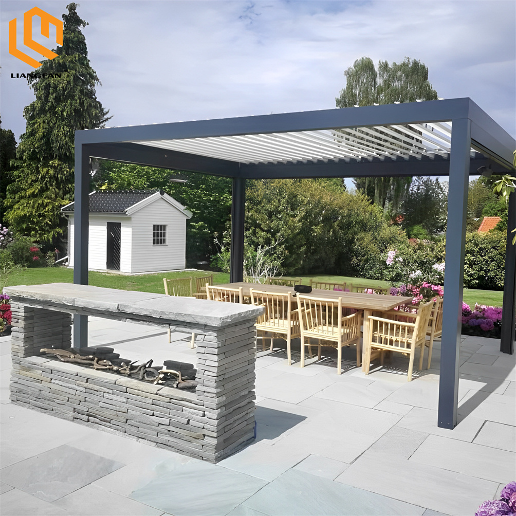 Customized Smart Pergola 10x13 Outdoor Cover Aluminum Gazebo 3x3 Waterproof Pavilion