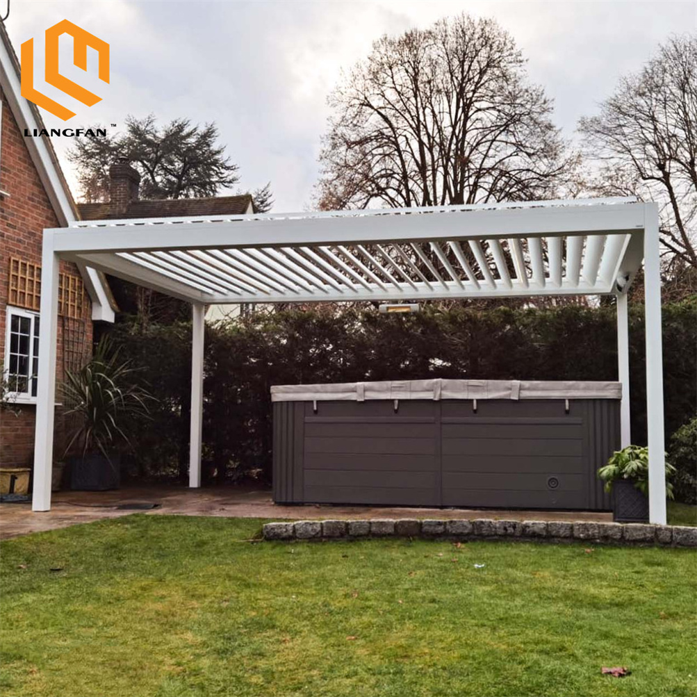 Waterproof Pergola Opening Roof Louver Aluminum Pergola Outdoor Pool Gazebos For Sale