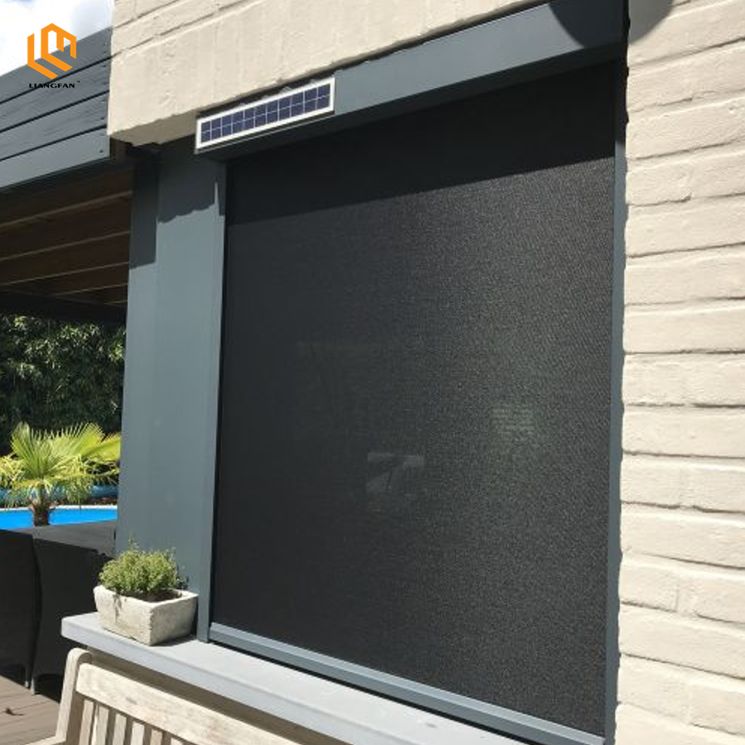 Customized Size Windproof Waterproof Roller Blind Motorized Blinds Solar Screens