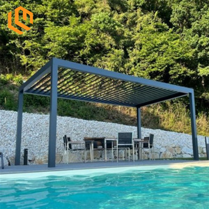 Prefab Closed Pergola All Season Bioclimatic System Pergola Aluminium Gazebo With Glass Door