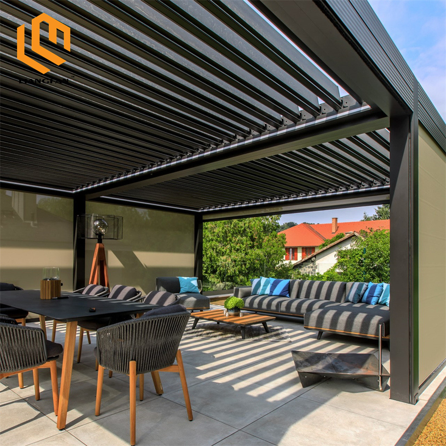 20x20 Custom Size Louvered Roof Pergola Sun Shade Smart Aluminum Outdoor Gazebo