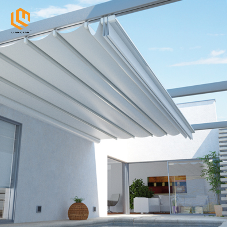 Automatic PVC Folding Roof Outdoor Pergola Aluminum Motorized Bioclimatic Gazebo