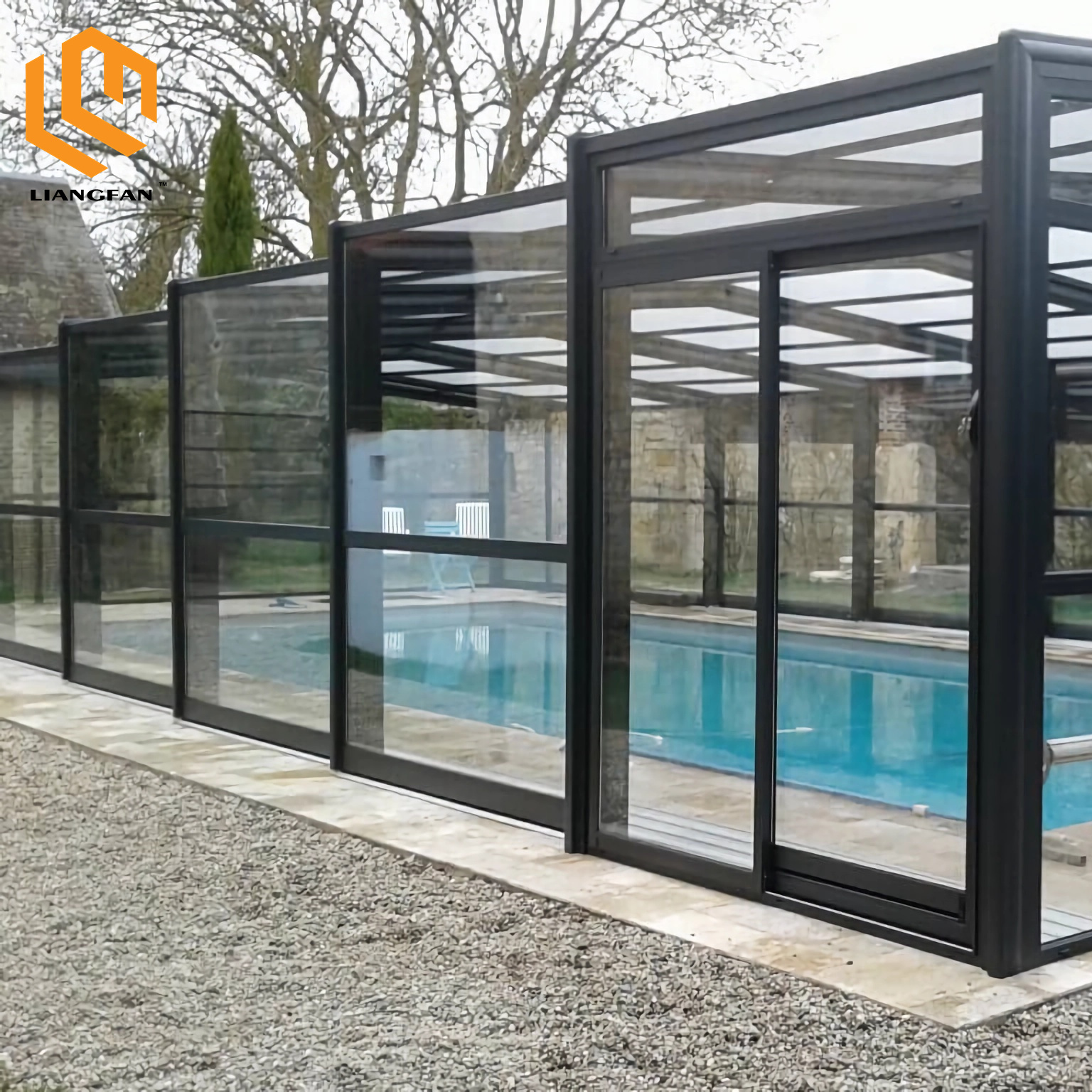 Electric Patio Pool Enclosures Mobile Retractable Pool Roof Hot Tub Enclosure Factory