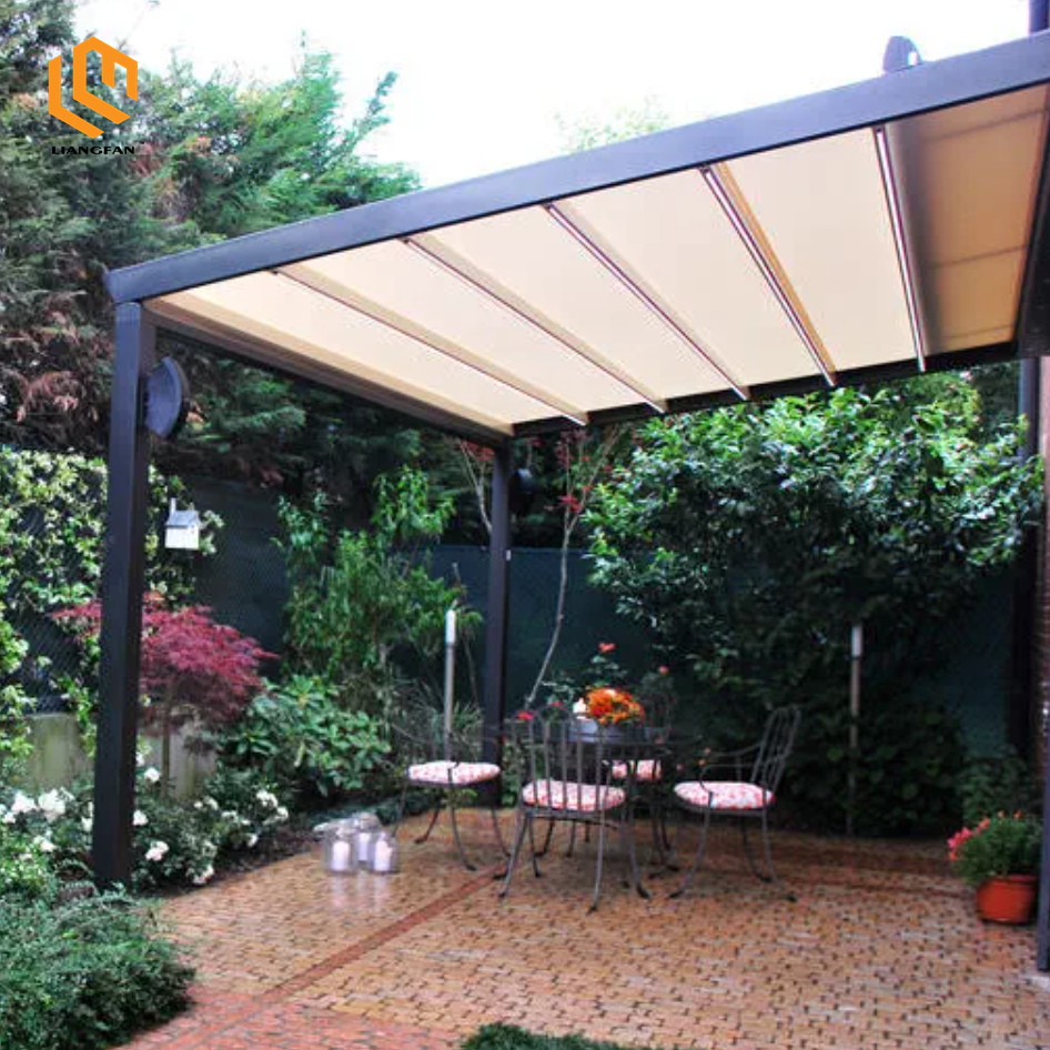 Automatic PVC Folding Roof Outdoor Pergola Aluminum Motorized Bioclimatic Gazebo