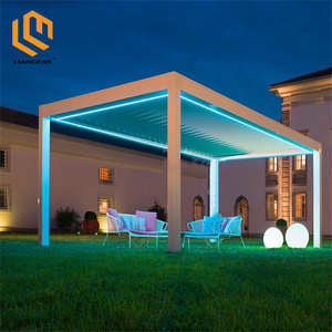 Aluminum Garden Pavilion Pergola Bois Hardtop Gazebo For Patio Screen House Backyard Sun