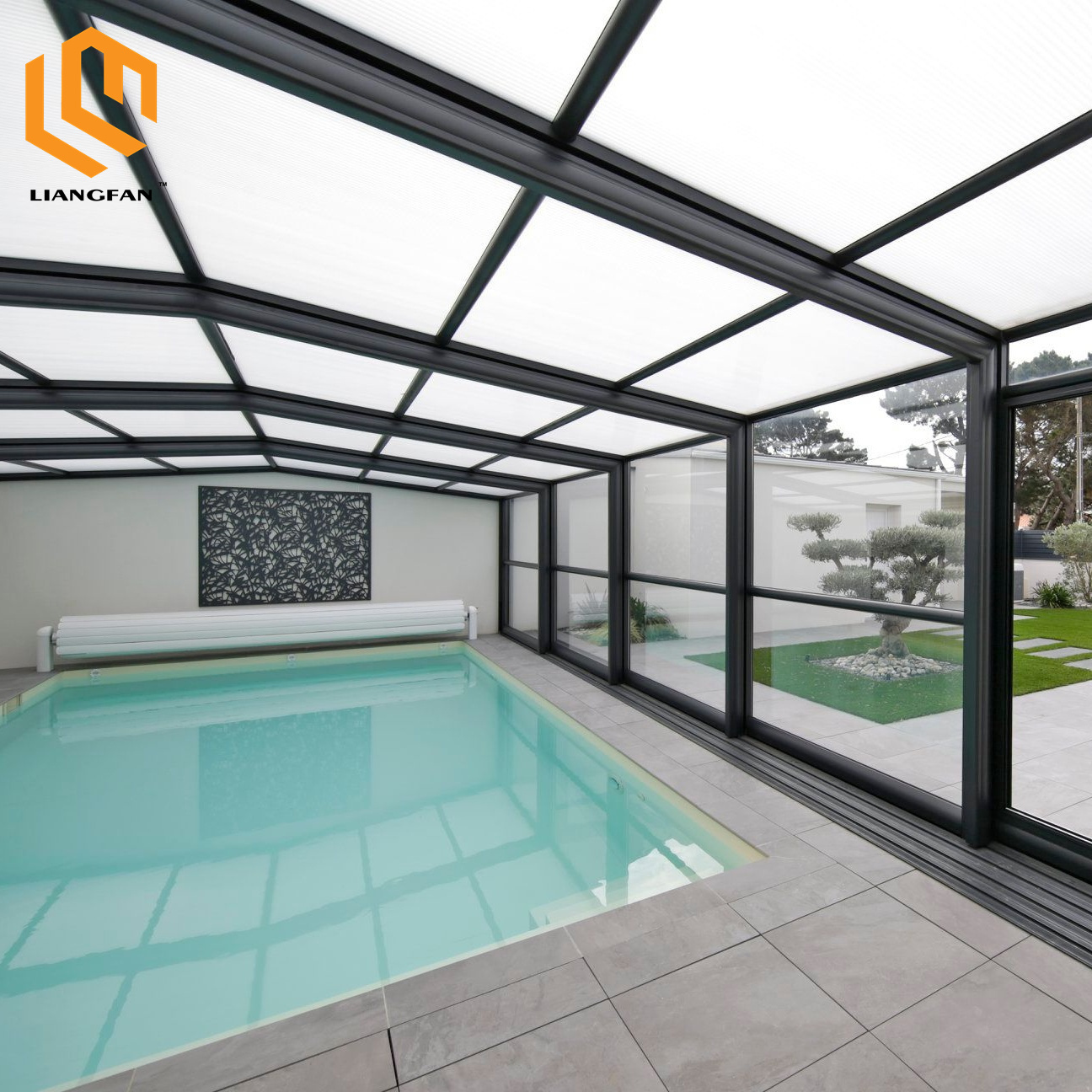 Electric Patio Pool Enclosures Mobile Retractable Pool Roof Hot Tub Enclosure Factory