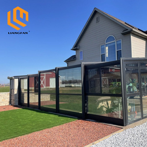 Retractable Solarium Sunrooms Smart Control Glass Houses Aluminium Sunroom Kit