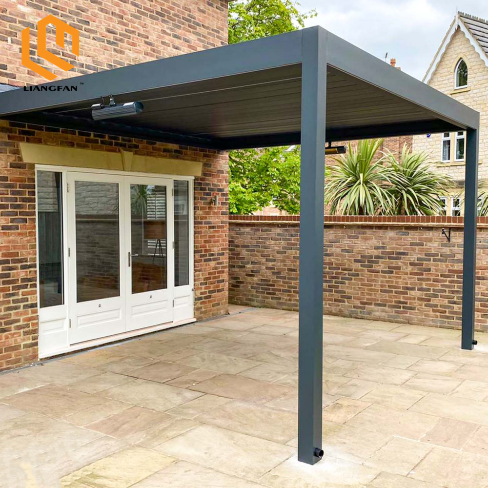 Garden Waterproof Gazebo Bioclimatic Outdoor Customization Wall Mounted Aluminium Pergola