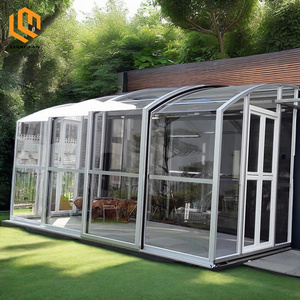 Retractable Aluminum Sunroom Solarium Glass Houses Prefab Porch Patio Screen Enclosure