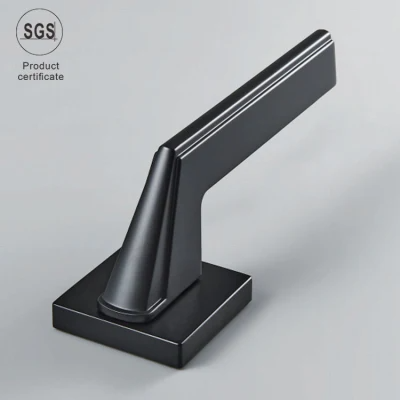 High Quality Zinc Italian Matt Black Privacy Bedroom Modern Door Handles with Lock