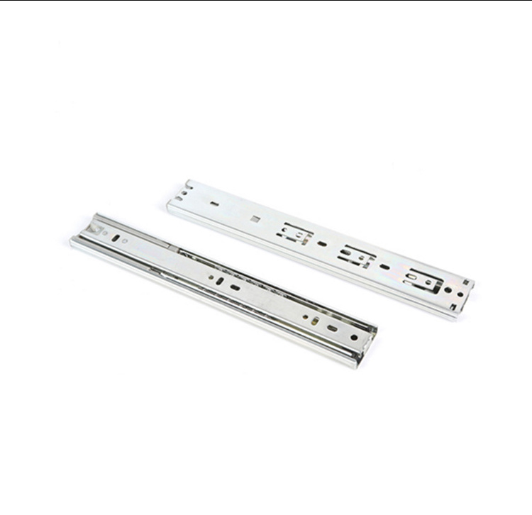 customized heavy duty 3 fold telescopic  ball bearing aluminum metal soft close drawer slide rail