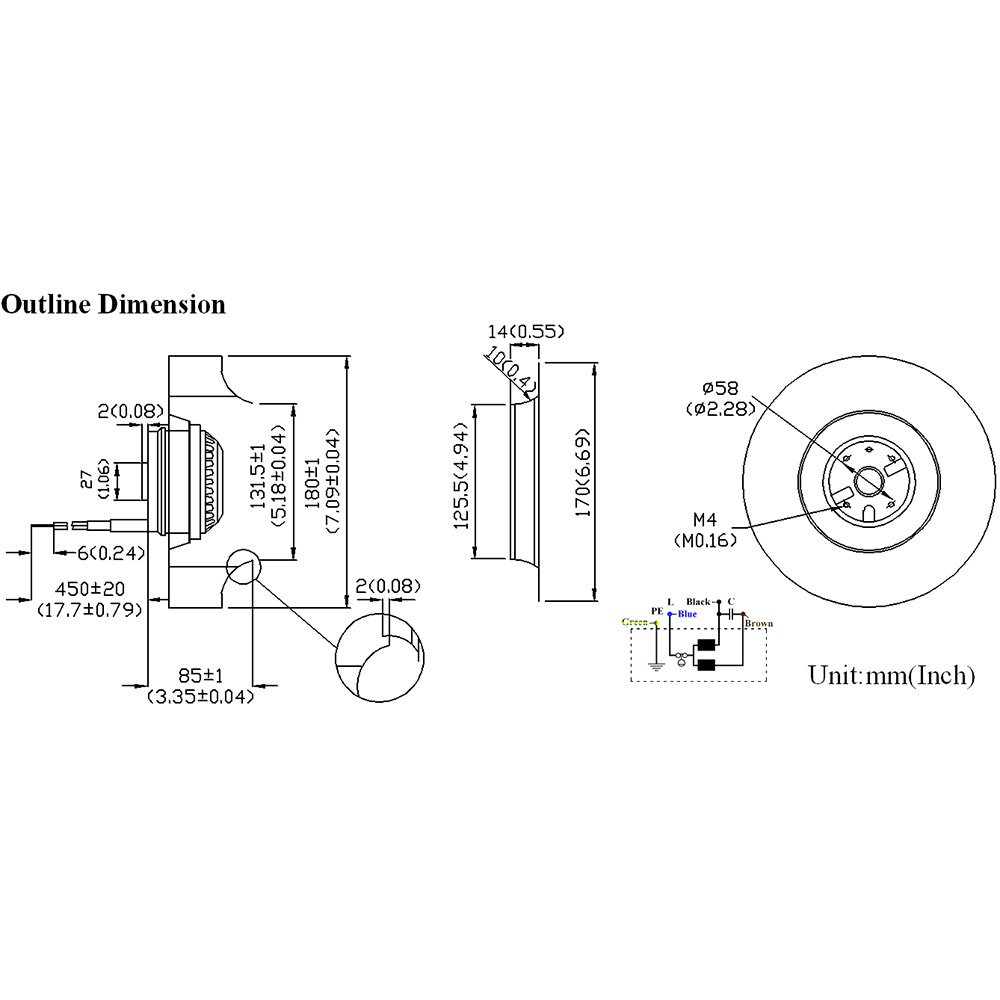 Backward Motorized Impeller For Motor Cooling