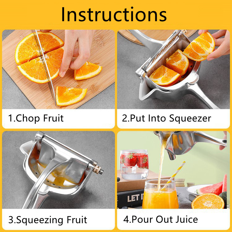 X056 Multifunctional Household Aluminum Alloy Manual Easy-to-clean Lemon Juicer Stainless Steel Fruit Squeezer Vegetable Juicer