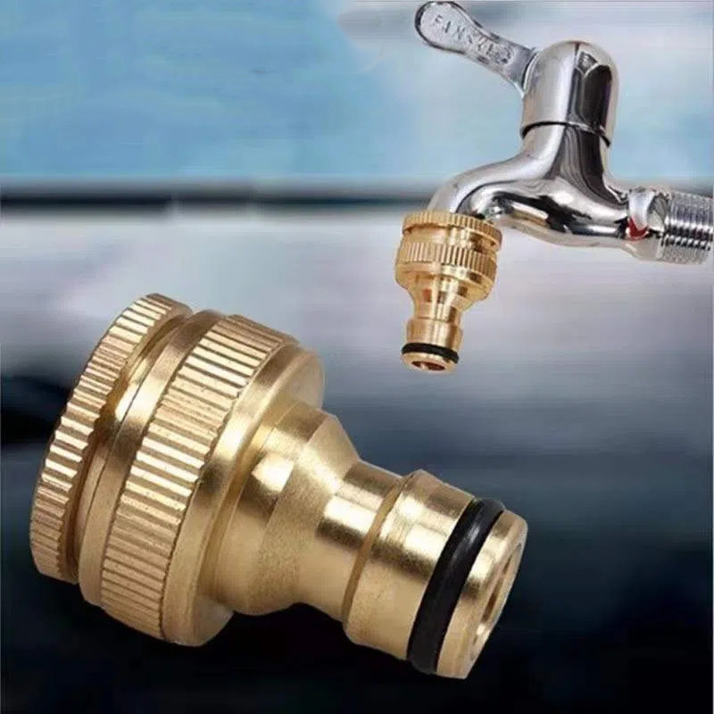 LSP116 Solid brass Garden Hose Fittings Connectors Adapter Heavy Duty Repair Faucet Leader Couple Dual Water Hose Connector