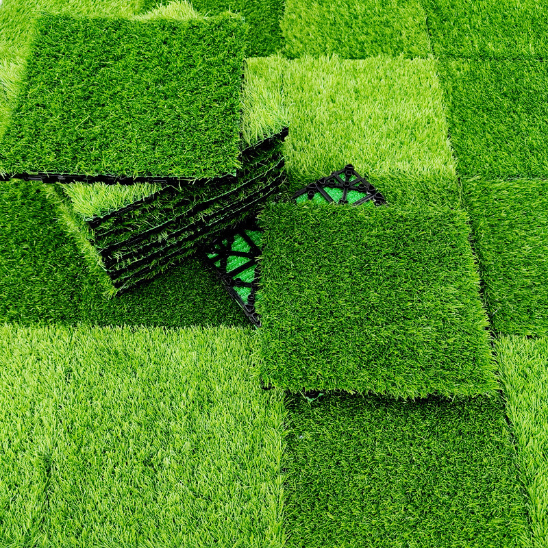 DD1996  30*30cm  Set Synthetic Fake Grass Self-draining Mat Flooring Decor Pad Artificial Grass Tiles Interlocking Turf Deck