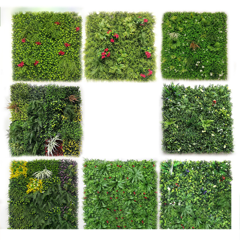 DD2048  UV Protection Interlocking Boxwood Wall Panels Decor Synthetic Fake Grass Backdrop Greenery Artificial Grass Wall Panels