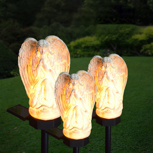 DD1999  Outdoor Waterproof Eternal Lawn Lamp Figurines Stake Cemetery Decorations Yard Light Garden Solar LED Angel Lights