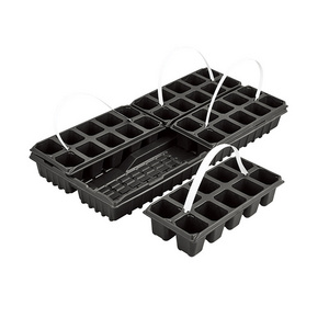 GG306 PS Black Plug Seed Starter Trays 2 IN 1 Plant Propagation Nursery Seedling with Base Nursery seeding Tray With Handle