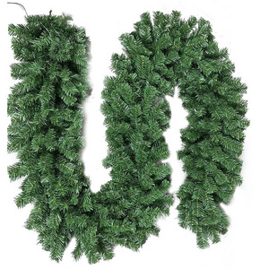 DD2100  Xmas Snowy Pine Flocked Greenery Tree Branch Outdoor Artificial Cone Christmas Garland Decorations