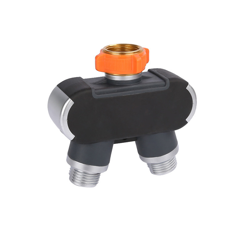 WHY502 New Style Garden Tap Water Pipe 2 Way Splitter 4 Point  Metal Y-Type Garden Hose Splitter Nipple Connector