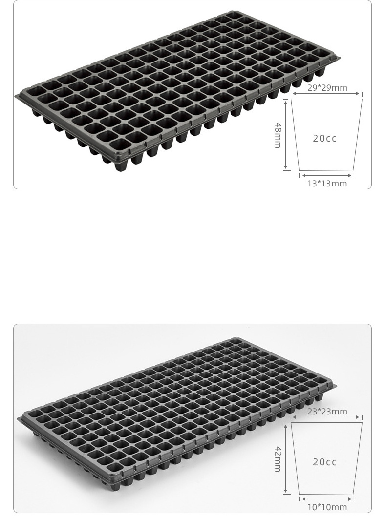 GG302 PS Nursery seeding flat Trays 21Cells Large Reusable Black Plug Seed Starter Tray Garden Plant Growing Seeding