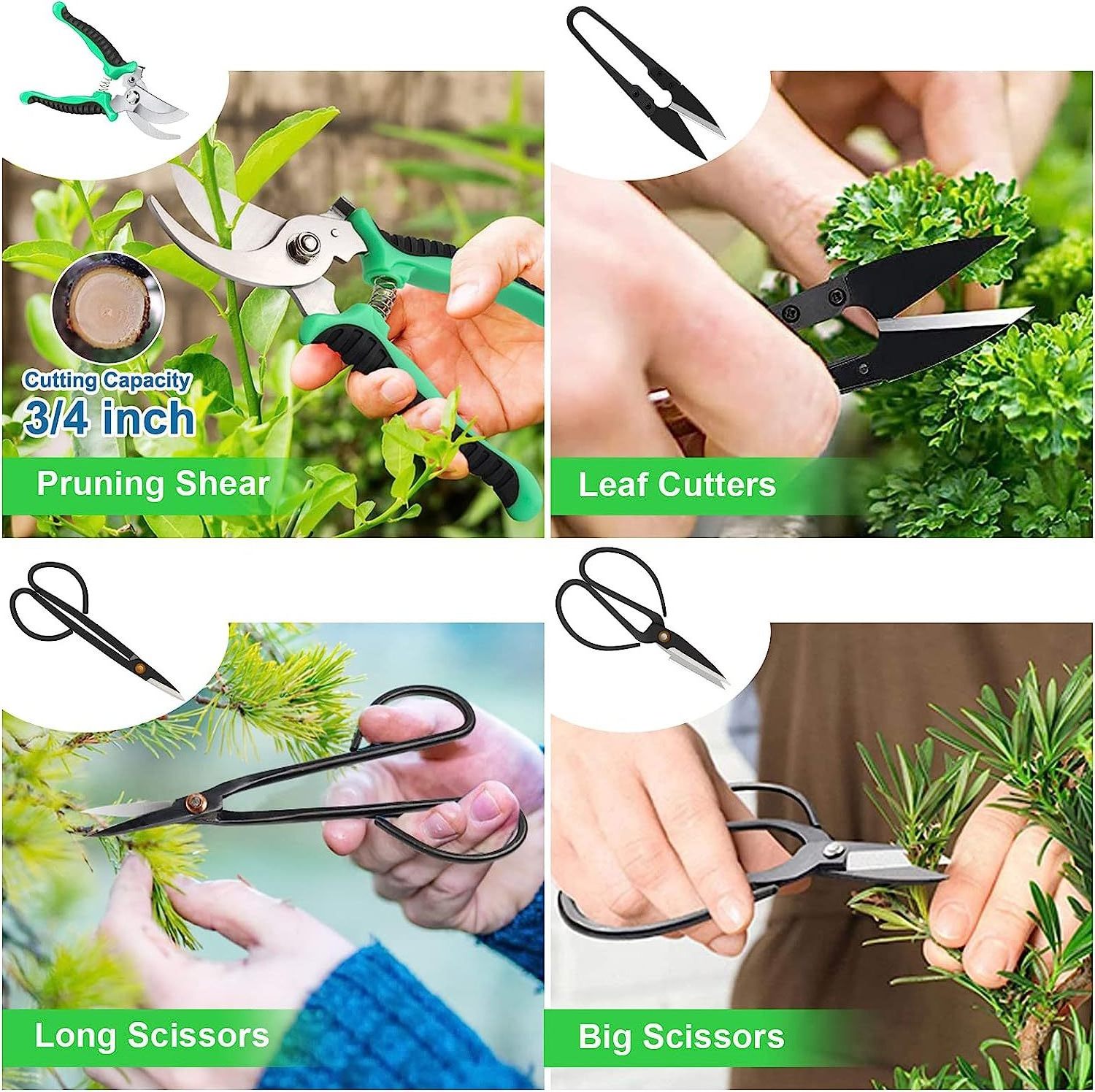 DD2327 Gardening Gifts for Women High Carbon Steel Trimming Tools Set Pruning Shears Scissors 24 pcs Bonsai Tree Tools Kit