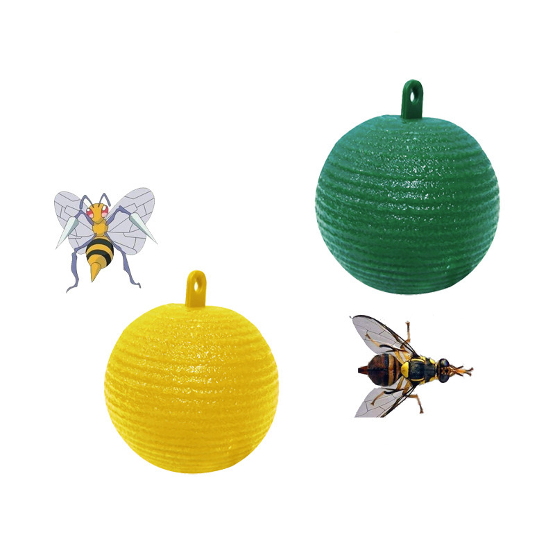 LSP142 Indoor Outdoor Disposable Yellow and Green Sticky Fly Insects Trap Ball For House Effective Fly Catcher Fly Trap Ball