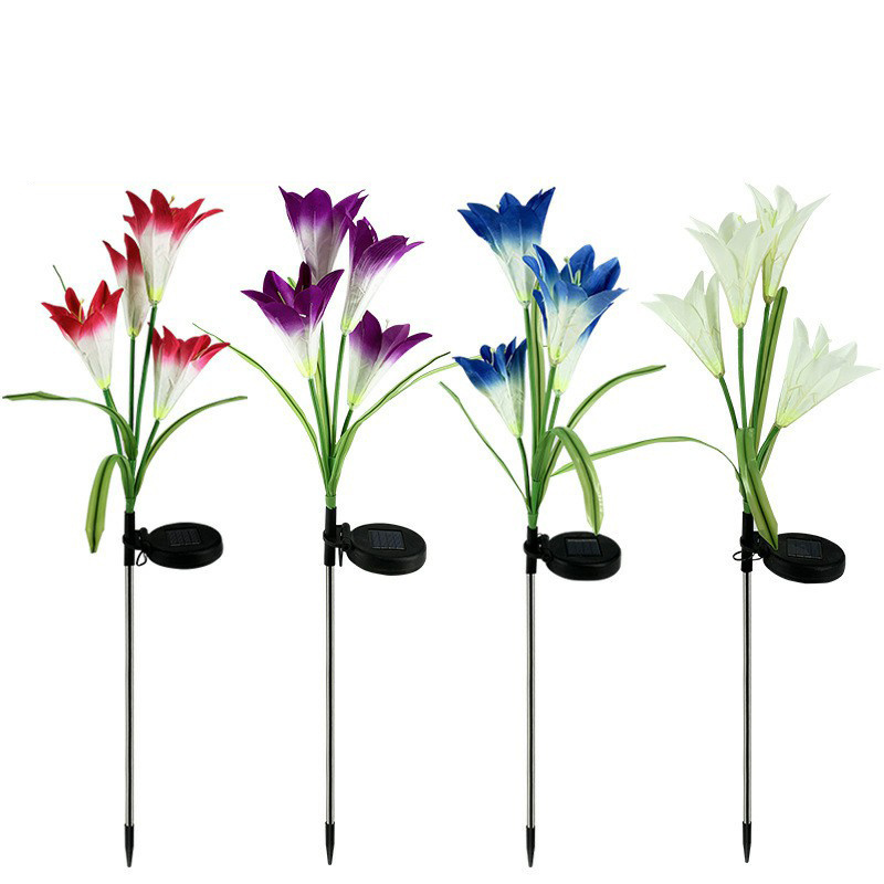 KLH324 Waterproof LED Light  Patio Decoration Lawn Ornaments Lights Solar Power Flowers Garden Lights Emulational Lily Yard Lamp