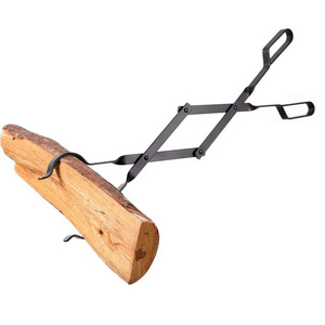 DLL625 26 inch Firewood Tongs Log Grabber Fire Pit Campfire Bonfire Fireplace Heavy Duty Wrought Iron Claw