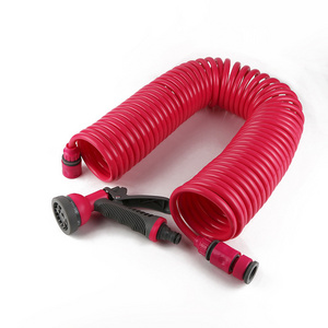 LSP99 20Ft Coil Garden Hoses Expandable Perfect RV Wash Water Hose Connectors Recoil Spring Washdown Coil Water Hose