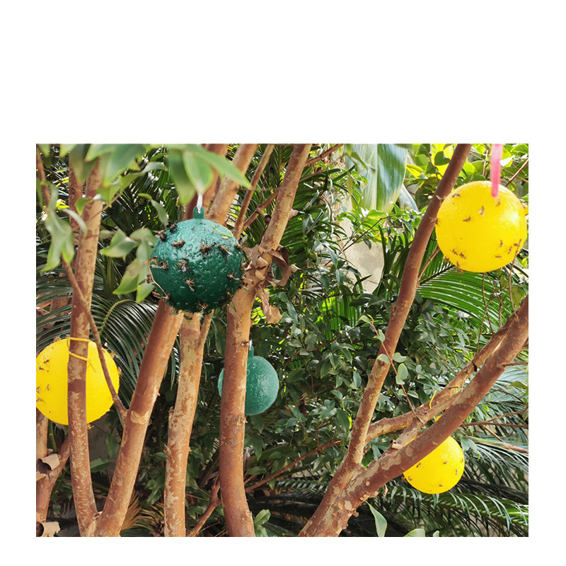 LSP142 Indoor Outdoor Disposable Yellow and Green Sticky Fly Insects Trap Ball For House Effective Fly Catcher Fly Trap Ball