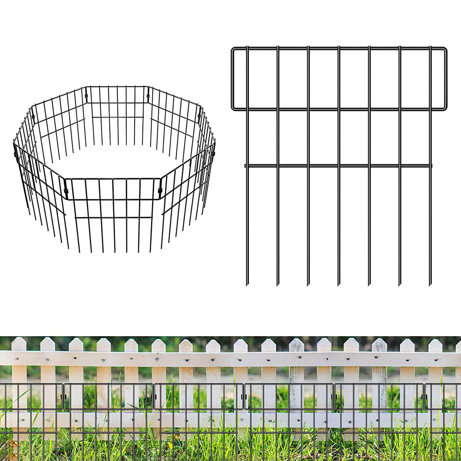 DD2092  Outdoor Animal Barrier Flower Edging Panels Decorative Garden Landscape Fence Rustproof Metal Wire Fencing Border