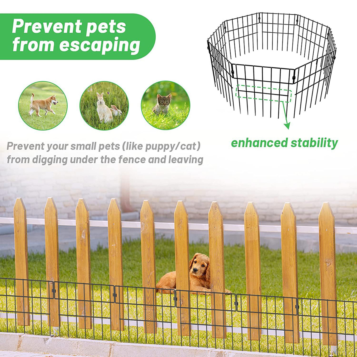 DD2092  Outdoor Animal Barrier Flower Edging Panels Decorative Garden Landscape Fence Rustproof Metal Wire Fencing Border