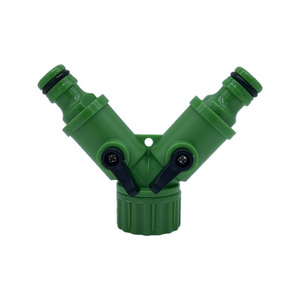 LSP109 2 Way Garden Hose Y Splitter with 2 Valve Male and Female Garden Hose Connector Perfect for Faucet Splitter Hose