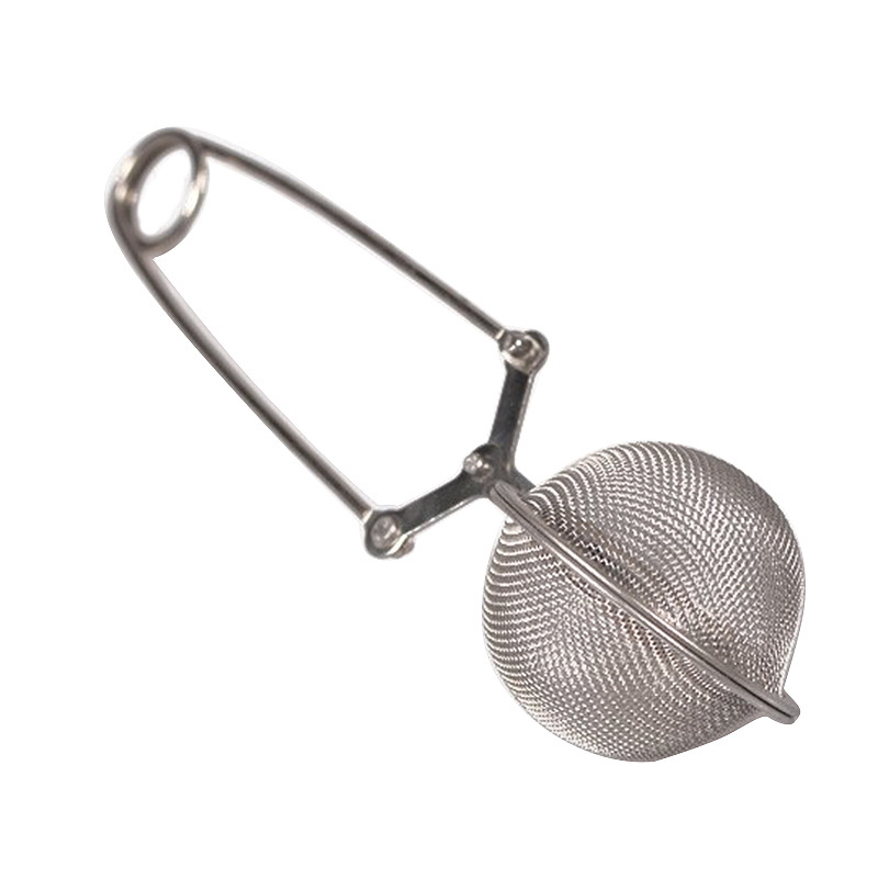 H806 4.5CM Home Kitchen Herb Spice Filter Coffee Tea Strainer Long Handle Stainless Steel Creative Ball Shaped Tea Infuser