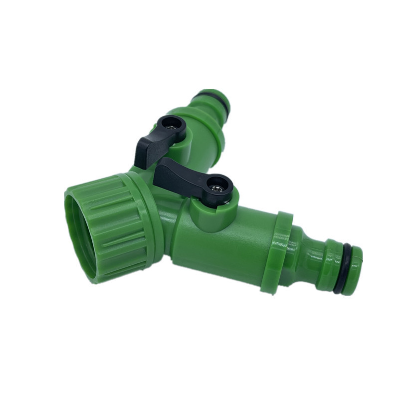 LSP109 2 Way Garden Hose Y Splitter with 2 Valve Male and Female Garden Hose Connector Perfect for Faucet Splitter Hose