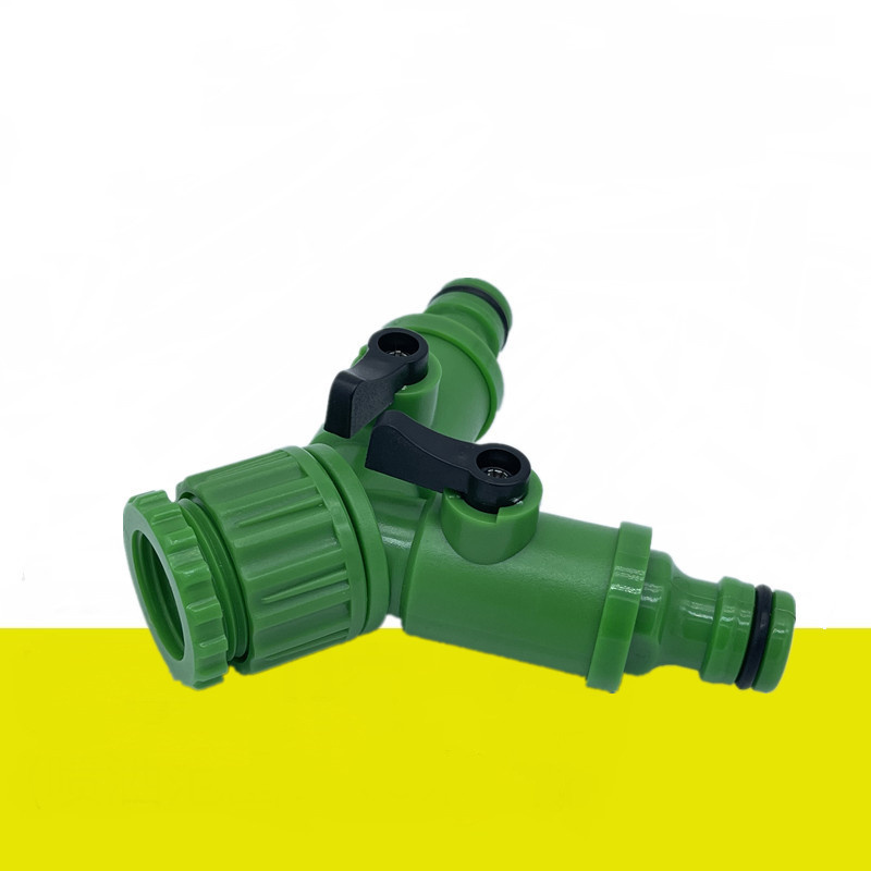 LSP109 2 Way Garden Hose Y Splitter with 2 Valve Male and Female Garden Hose Connector Perfect for Faucet Splitter Hose