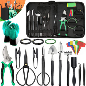 DD2327 Gardening Gifts for Women High Carbon Steel Trimming Tools Set Pruning Shears Scissors 24 pcs Bonsai Tree Tools Kit