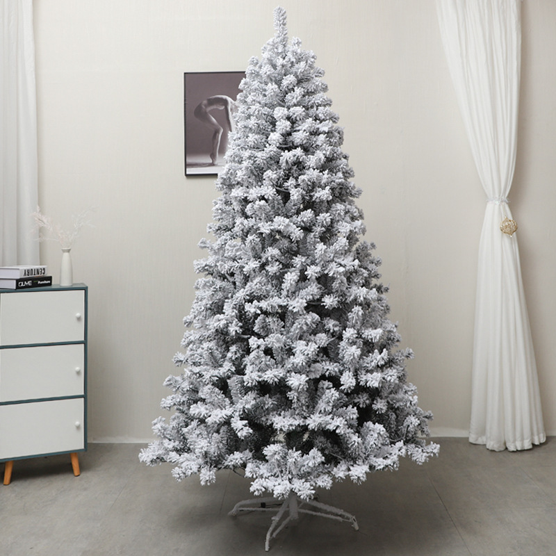 DD2097  Home Office Party Decoration White Fake Holiday Christmas Pine Trees Flocked Xmas Giant Artificial Christmas Snow Tree