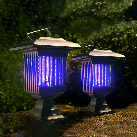 DD2858    Garden Patio Solar Bug Zapper Fly Killer Lighting Repellent Mosquito Lamp Waterproof Outdoor Mosquito Zapper