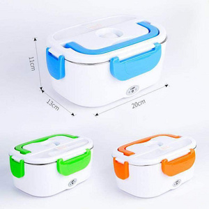 SQ04 Stainless Steel Electric Heating Lunch Box Portable Food Warmer Electric Self Heating Leakproof Bento Food Warmer Lunch Box