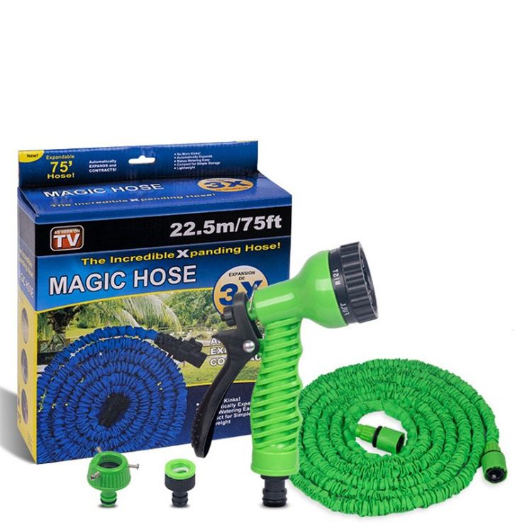 DD876  Expandable Garden Hose 25ft 50ft 75ft 100ft 150ft Rubber Hose Gun Promotion High Pressure Snake Garden Water Hose