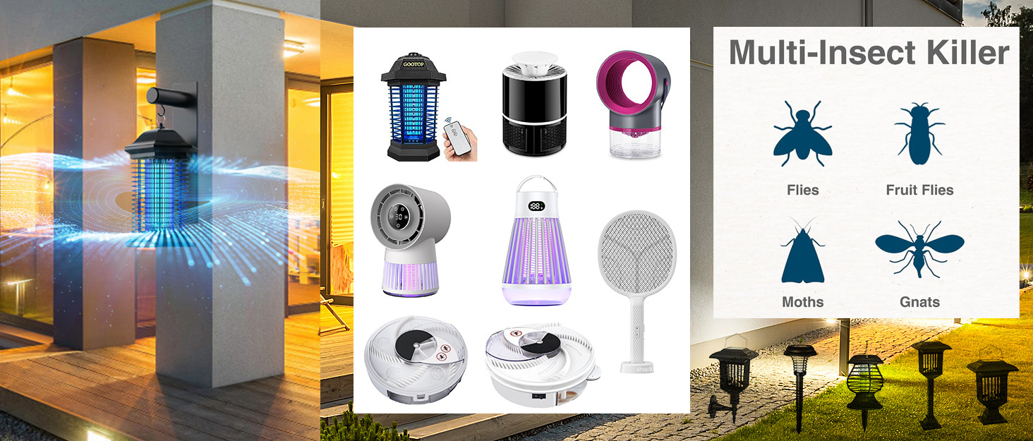 DD2859      Repellent Mosquito Light Waterproof Outdoor Mosquito Lamp Garden Patio Solar Bug Zapper Fly Killer