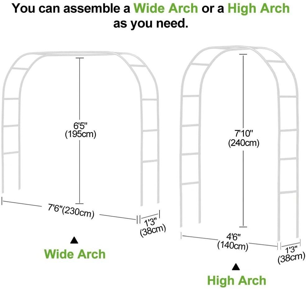 DD2608  7.5 Feet Wide Arched Door Climbing Plant Flower Pergola Wedding Party Garden Decoration Arch Metal Pergola Arbor