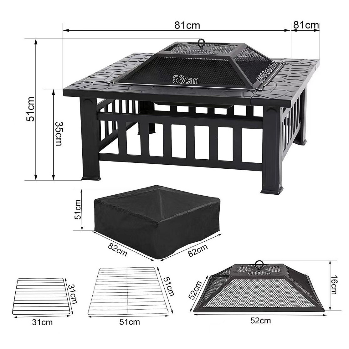 DLL629 Backyard Heating Stove Wood Burning Fireplace Outdoor Charcoal Grill Smokeless Indoor Fire Pit