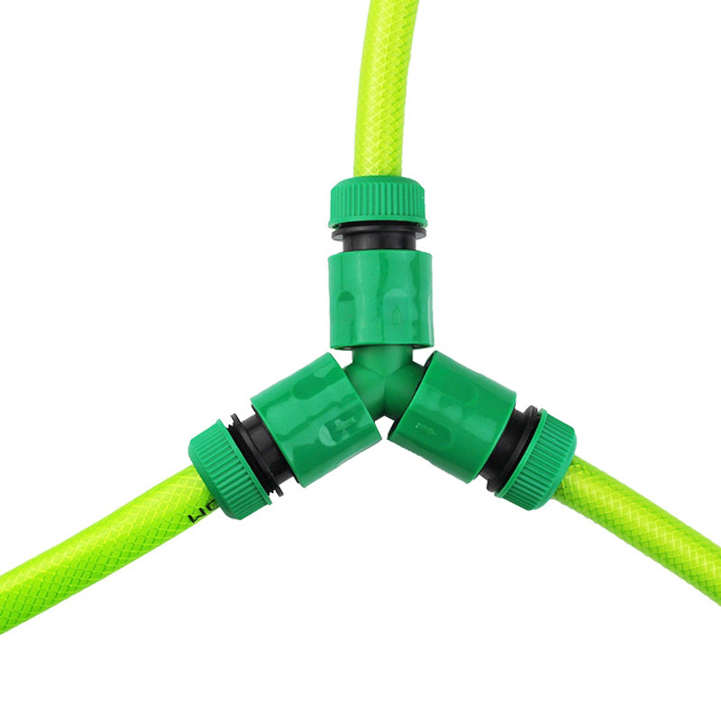 LSP108 Factory Supplier Plastic 3 Way Quick Shut Off Tap Connector Y Shaped Garden Irrigation Garden Water Hose Splitter